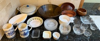 R2 Two Delft Steins And Miscellaneous Bowls And Small Serving Dishes
