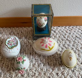 R3 Decorative Eggs One Lenox Branded, Some Trinket Containers