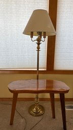 R1 Standing Lamp And  Wood Epoxy Three Legged Table