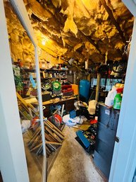 S1 Shed Full Of Tools, Tool Boxes, Wood, Coolers, Hoses, Desk, Shop Vac, Clamps, Work Lights, Nuts Bolts Nails