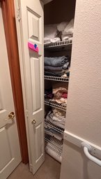 CL 2 Linen Closet Lot To Include Blankets, Towels, And Pillows