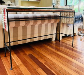 R1 Console Table Iron With Wood Top Glass And Runner Living Room Furniture