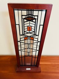 R1 Frank Lloyd Wright Robie Window Stained Glass - 14' X 5.75' W/Signed Metal Stamped Tag