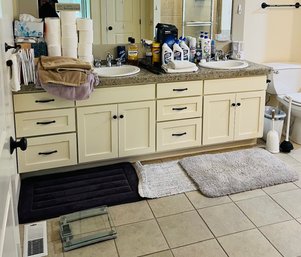 R3 Bathroom Lot All Contents Toilet Paper, Kleenex, Towels, Bathroom Mats, Hangers, Scale, Lysol, Scrub Brush