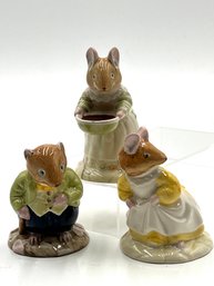 R2 Royal Doulton Brambly Hedge Catkin, Mrs. Toadflax & Old Vole Figurines