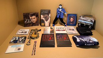 RR1 Elvis Presley Collection: DVDs, CD Box Sets, Playing Cards, Lunchbox, Hip-Shaking Clock, Pen & Pencils