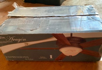 52 In Aragon Ceiling Fan (in Box), Screws Organizer, Chlorine Tester,  Air Brush Kit, Assorted Tools,