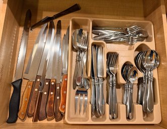 RR2 Flatware & Precision Hollow-Ground Knives With Tray