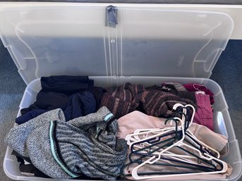 R4 St. John's Bay, Weekends & Route 66 Clothing Lot With Storage Tote