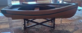 R1 Wooden Decorative Rowboat Model With Paddles & Stand