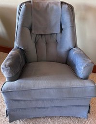 R2 Vintage Blue-Gray Tufted Upholstered Armchair