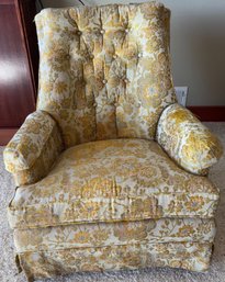 R2 Vintage Yellow Floral Swivel Armchair  2 Of 2