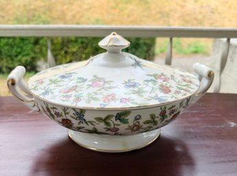 R Vintage Aladdin Fine China Lidded Serving Bowl, Made In Occupied Japan