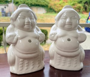 R Pair Of Vintage Hibachi Sumo Wrestler Ceramic Tiki Mug