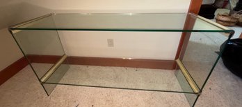 R6 Glass Console Table With Lower Shelf
