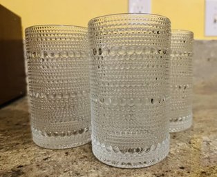 R3 Set Of (4) Vintage Hobnob Drinking Glasses Tumblers Highball