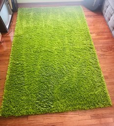 Uber Cozy Solid Shag Collection Rug  5' X 8' Grass Green Shag Rug