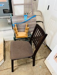 R0 Folding Chairs, Folding TV Tray Table, Folding Dining Chair With Tiny Foot Stool