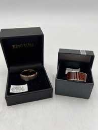 R1 Two Rings. Tungsten Size 10  And Stainless With Wood Size 11