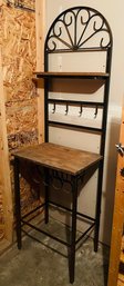 S7 Vintage Iron/Wood Bakers Rack With Wine Rack (See Notes)