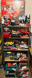 S7 Metal Storage Rack Filled With Tools, Foam Flooring, Electrical Cords, Saws, Drills, Pliers , Hammers