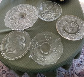 R3 Glass Cake Stands And One Glass Bowl