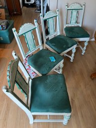 Four Dining Chairs Cushioned Seats. 36in X 18in X  20in