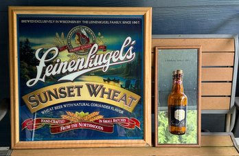 Leinenkugel Sunset Wheat Framed Art And Chimay Beer Bottle 3D Wall Art