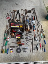 Collection Of Antique And Modern Tools And Gadgets Plus Toolbox, Tote Included