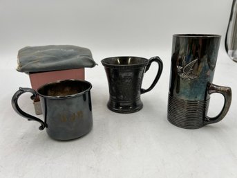 R2 Antique New In Box Webster Co Silverplated Baby Cup, Rockford Silver Quadruple Plated Cup, And More
