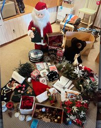 R11 Large Christmas Lot.  Rope Lights, Stationary, Candle Holders, Stuffed Bear, Please See Photos