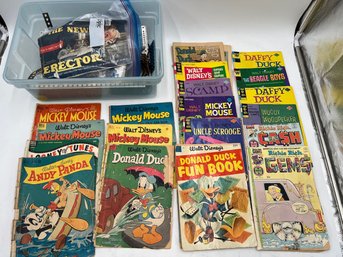 R3 Vintage Erector Set Pieces And Collection Of Vintage Comic Books.