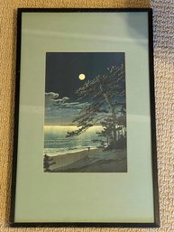 R11 Black Framed, Matted Wood Block Print Overall 25.5in X 16in.   Print Is 9in X 14in