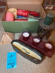 R11 Mixed Lot Of Candles And Candle Holders