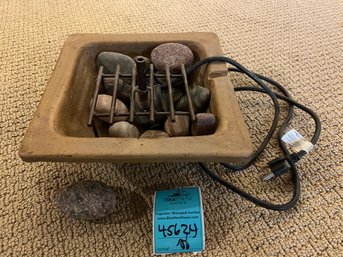 R11 Pottery Fountain With Pump.  Untested.  11x11 Inches 4in Tall.