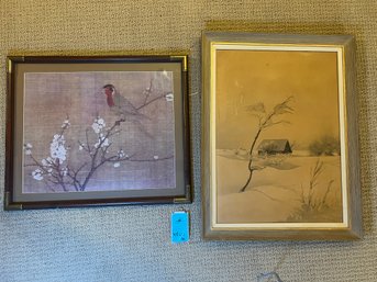 R11 Two Large Framed Prints.  Asian Styled.