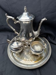 S5 Silver Plated Tea Set And Silver Plated Dishes