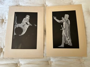 R11 Two Paintings Of A Night And Princess, Artists And Title Unknown