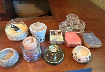 R10 Various Candles And Candle Holders, Lighter