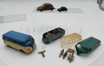 R1   Vintage 1950s/60s Dux Volkswagen Transporter Clockwork, Tekno Denmark Diecast Volkswagen Beetle