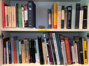 R5 Anthologies And Nonfiction Book Collection Lot, Entirety Of Two Shelves Includes Classics For Pleasure, Vic