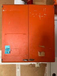 Metal Wall Cabinet With Pushbutton On Handle To Open  30in X 27in X  13in