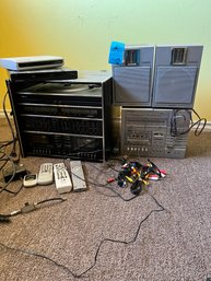 LXI Tower With Turntable And Cassette Player, Sound Design Bookshelf Stereo Cassette Player With Speakers