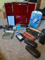 Watch Storage Tower, Variety Of Wallets, Membership Pins, Eye Glasses, Rosary, Opti-visor