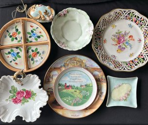 R7 Collectors And Decorative Plates To Include: Schumann Bavaria Germany Chateau, Japanese Compartment Ceramic