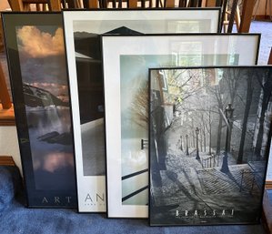 R3 Large Framed Art Print Lot  Ansel Adams, Art Wolfe, Brassai & Scenic Landscape Wall Decor