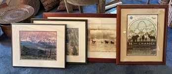 R3 Large Framed Photography & Western Art Print Lot