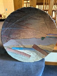 R3 Southwestern & Tribal Decor Lot  Benjamin Chee Art, African Basket Fan & Large Textured Wall Sculpture
