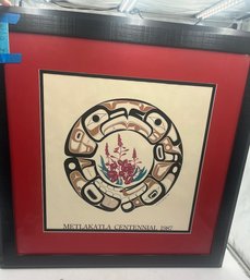 W1 Framed Artwork Metlakatla Centennial 1987 Artist David Boxley