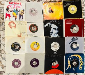 R2 Lot Of (27) 45RPM 7inch Records Beatles, Petty, George Harrison, Elvis, Billy Idol, R.E.M, Talking Heads